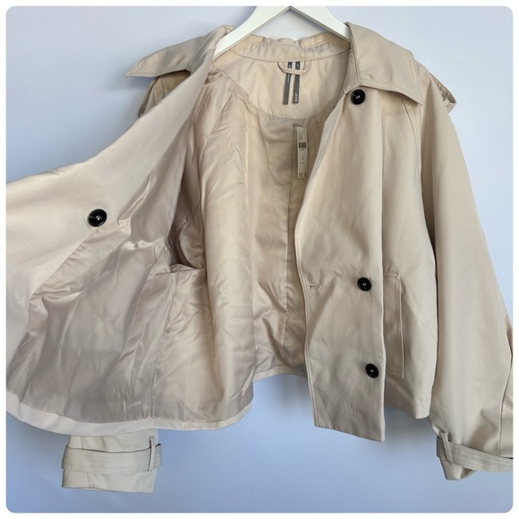 NWT Anthropologie Color: Eyelet Decor  Crop Trench Coat Jacket, size 1X - Picture 6 of 14